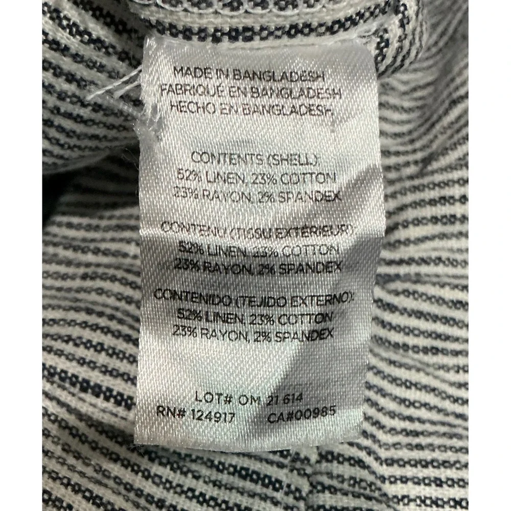 Onia Air Linen Railroad Stripe Drawstring Pants Relaxed Fit Mens Lightweight M